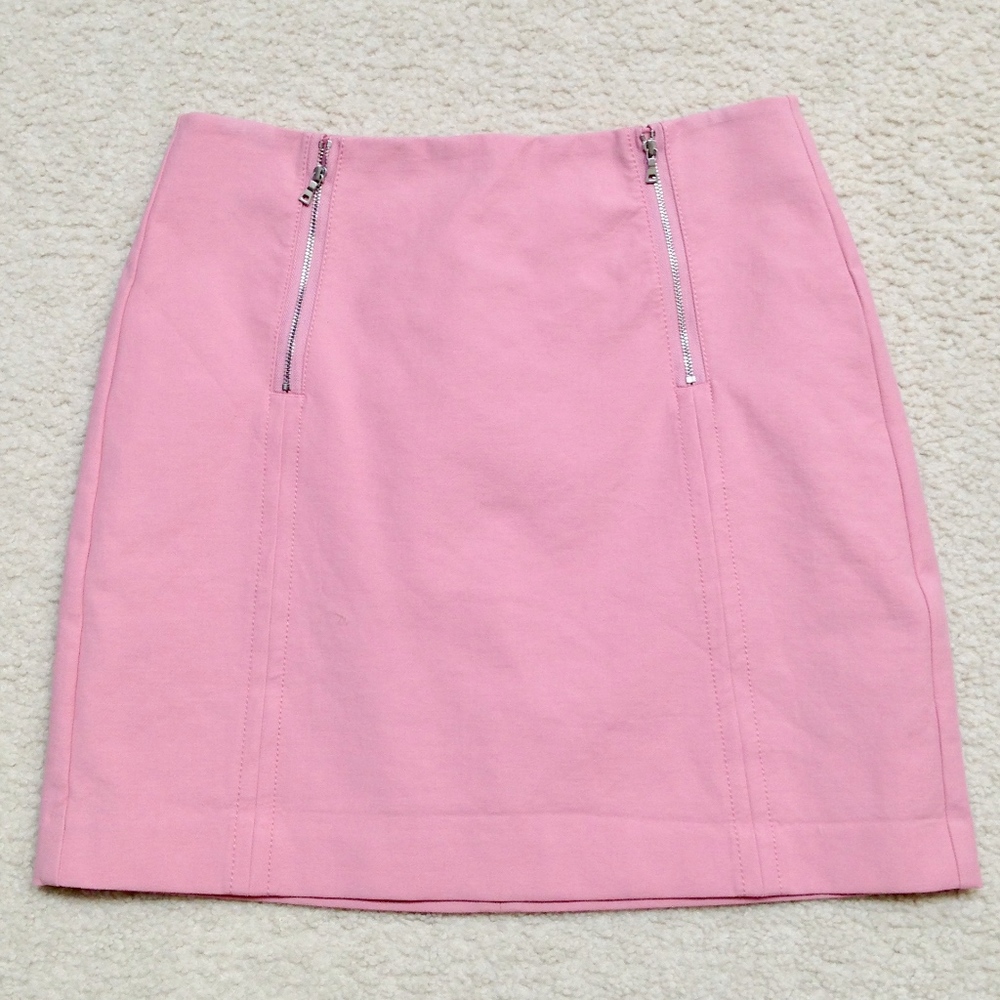 Ann Taylor Loft Pink Skirt w Cute Zippers